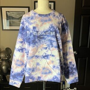 Coach Blue and Pink Tie-Dye Sweatshirt
